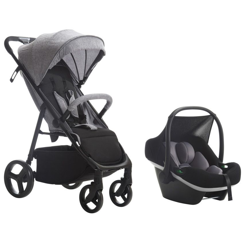 Poussette duo Essential avec siège-auto i-Size noir/gris - Ecru