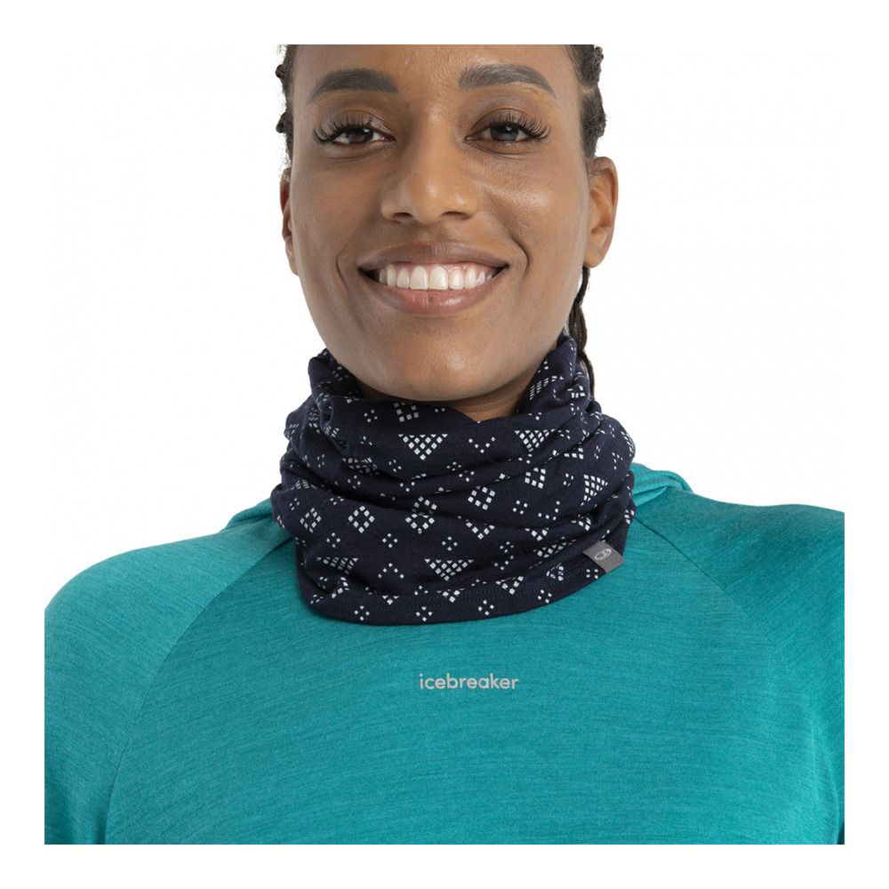Icebreaker FLEXI CHUTE FIRST SNOW - Tour de cou midnight navy/snow
