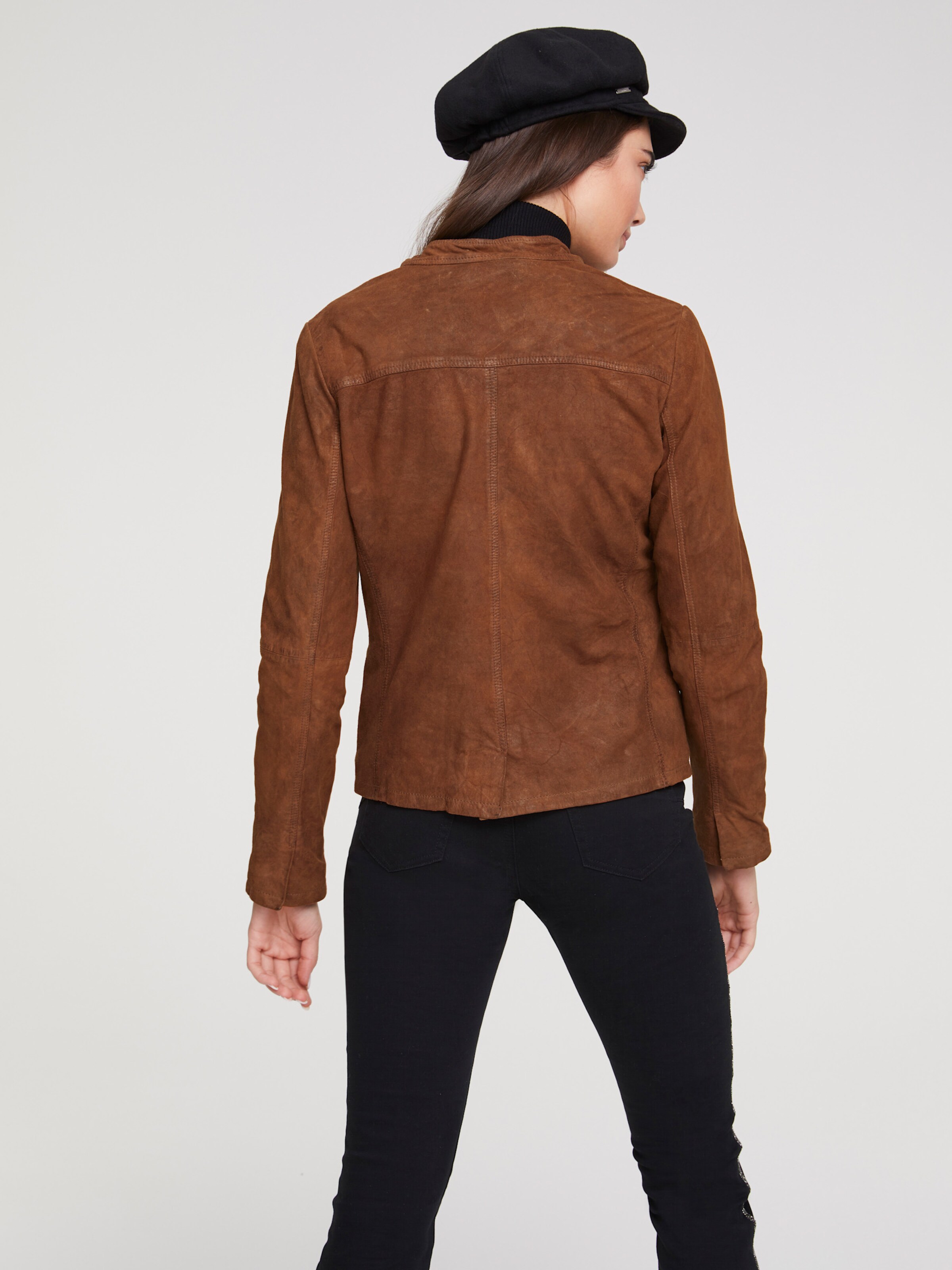 heine Leder-Jacke in cognac