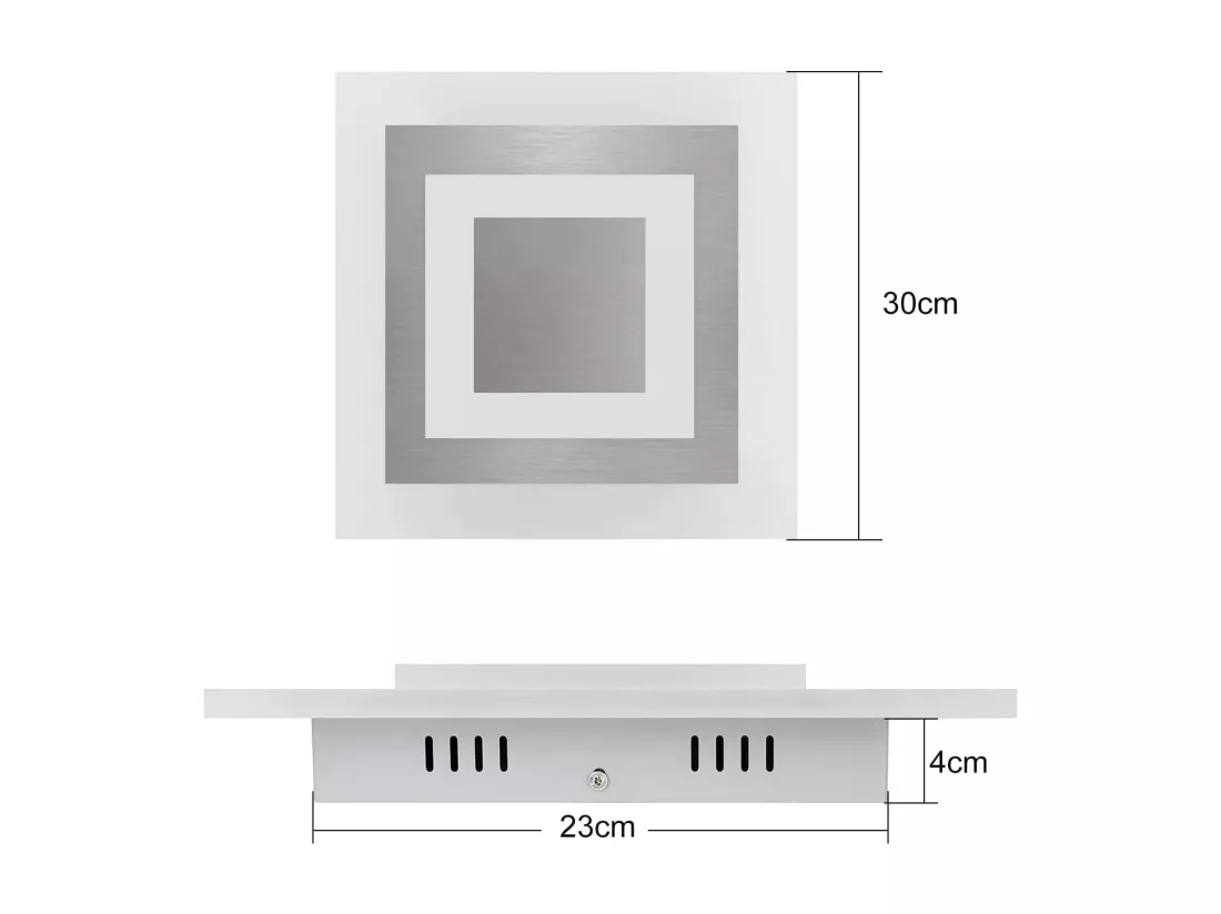 NETTLIFE Plafonnier LED : lampe de salon 30 cm, lampe de cuisine dimmable 23 W, lampe moderne avec télécommande pour chambre