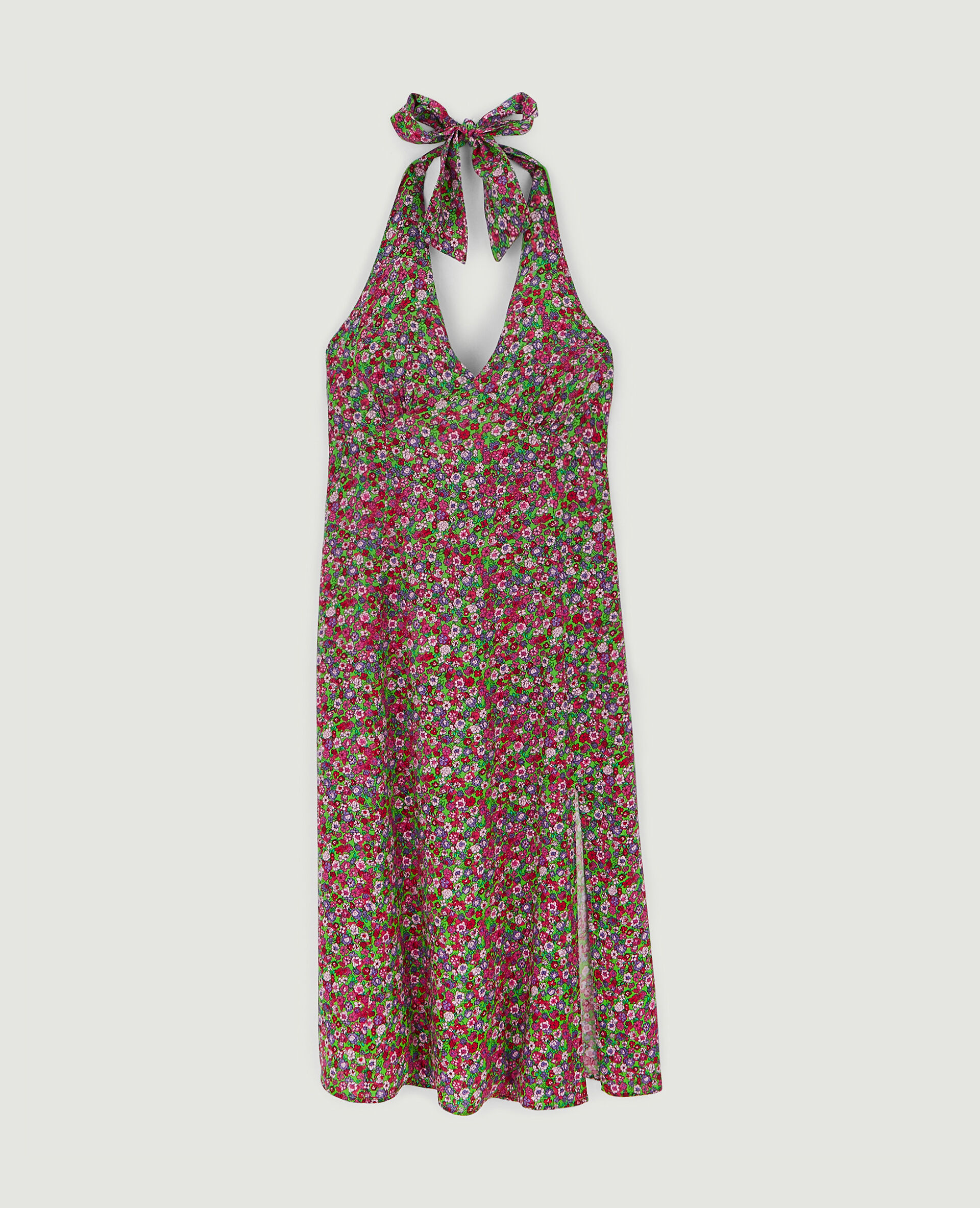 Robe midi dos-nu - Vert kaki