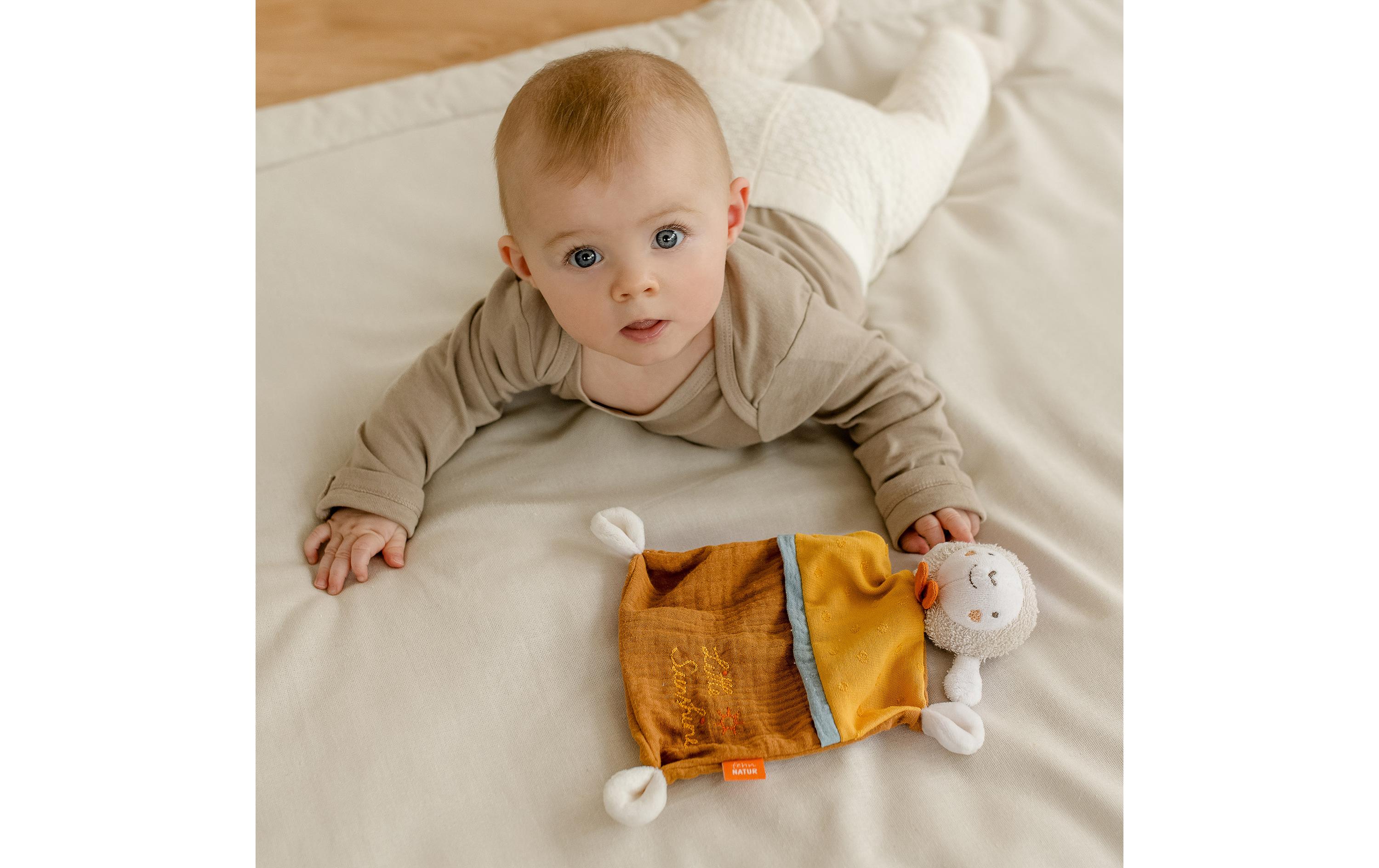 Schmusetuch Schaf SunshineSpielkamerad und Stofftier-Schnuffeltuch für Babys