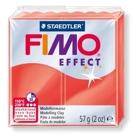 STAEDTLER® FIMO® effect Normalblock, 57 g, rot transluzent