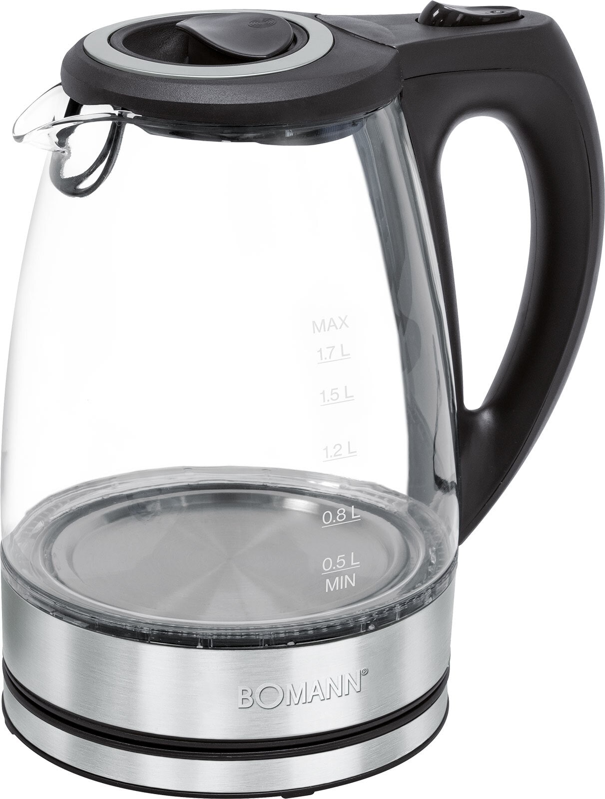 BOMANN Glas-Wasserkocher WKS 6032 G CB Schwarz Glas/Edelstahl