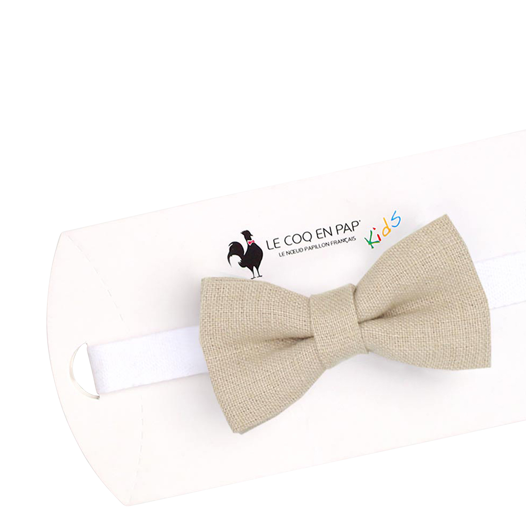 Noeud papillon en coton imprimé | Beige