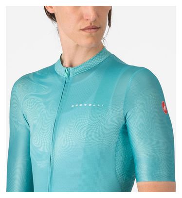 Maillot à Manches Courtes Castelli Fantasia Femme Bleu