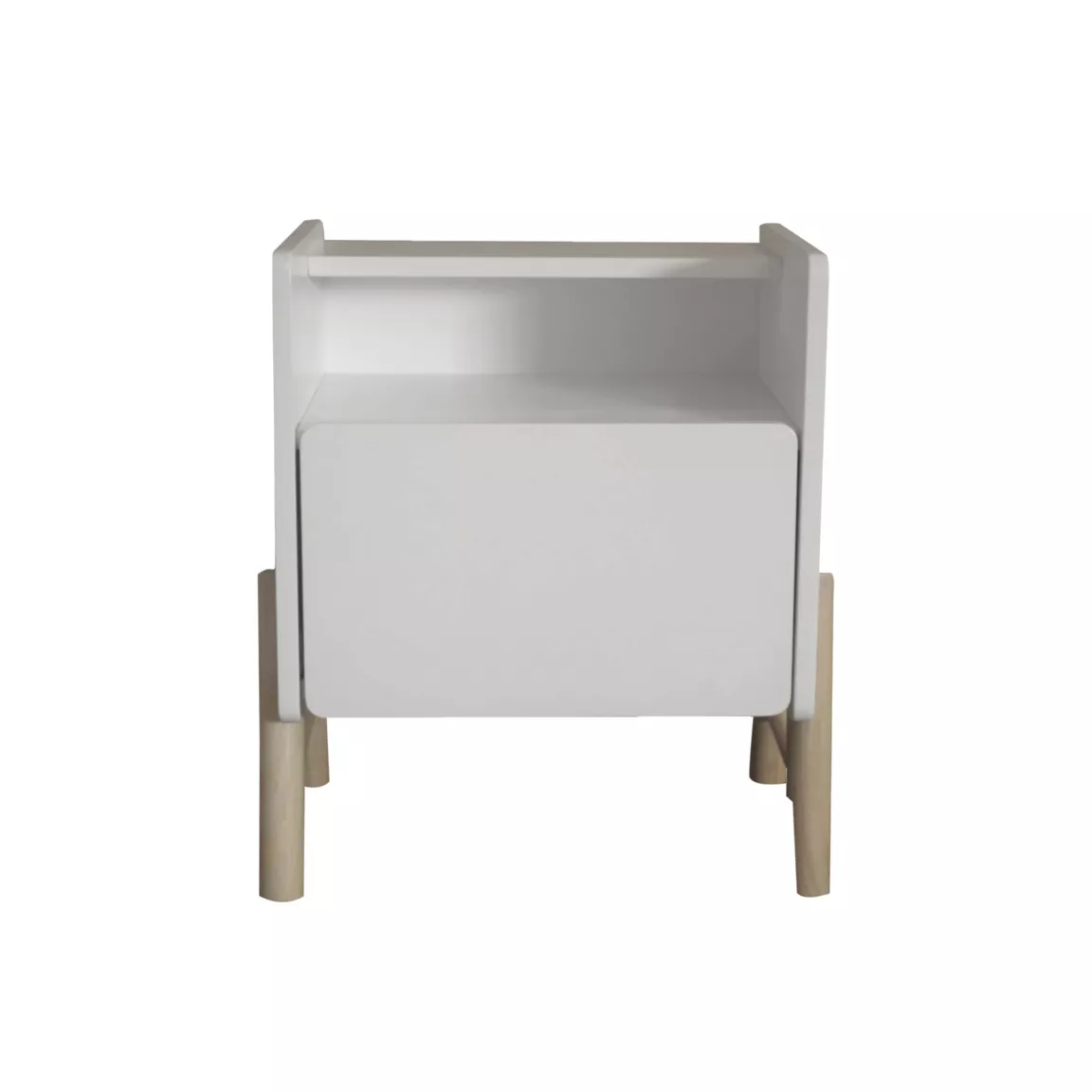 Table de chevet avec tiroir enfant bois (H49 cm) Gabin Blanche