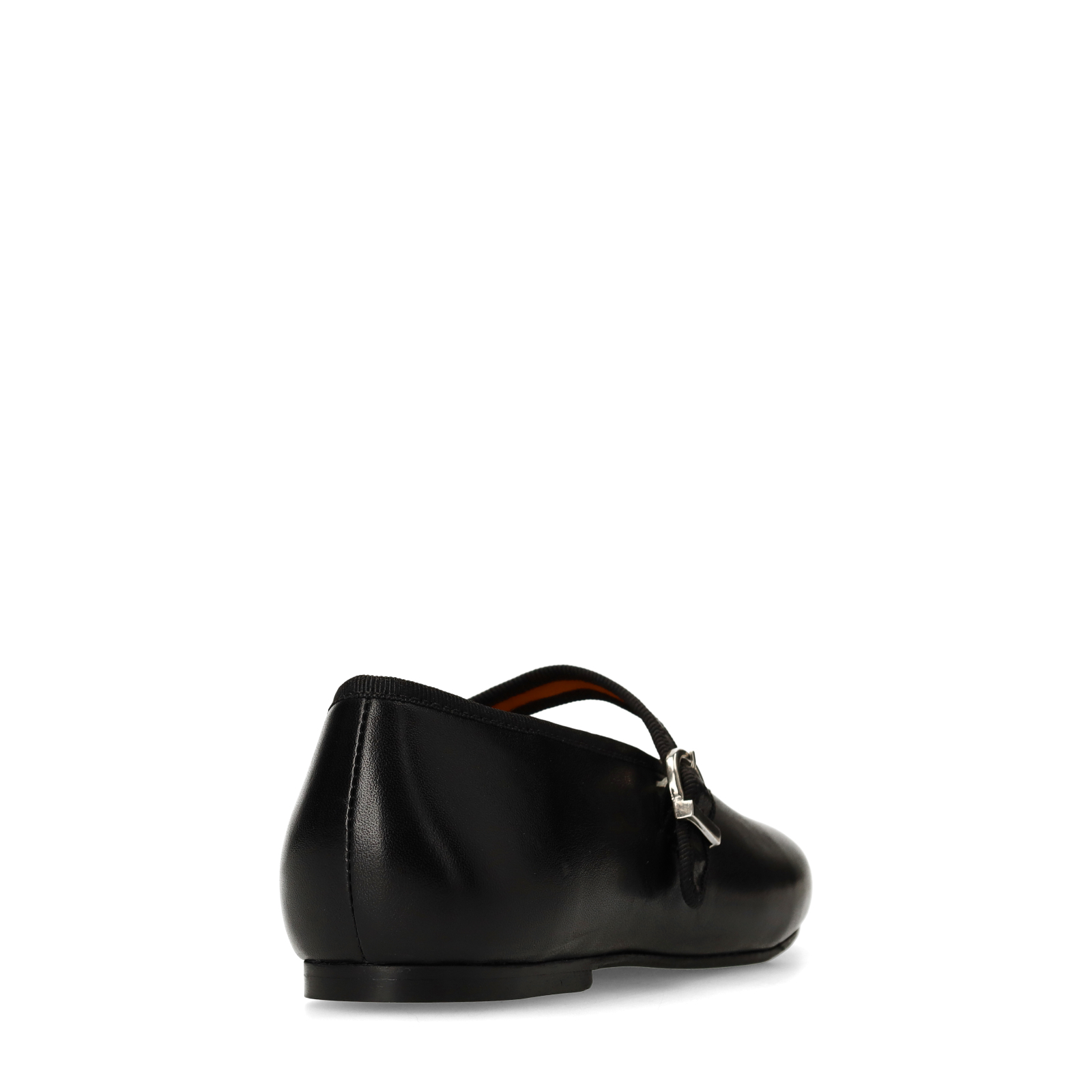 Zwarte leren ballerina's met gesp