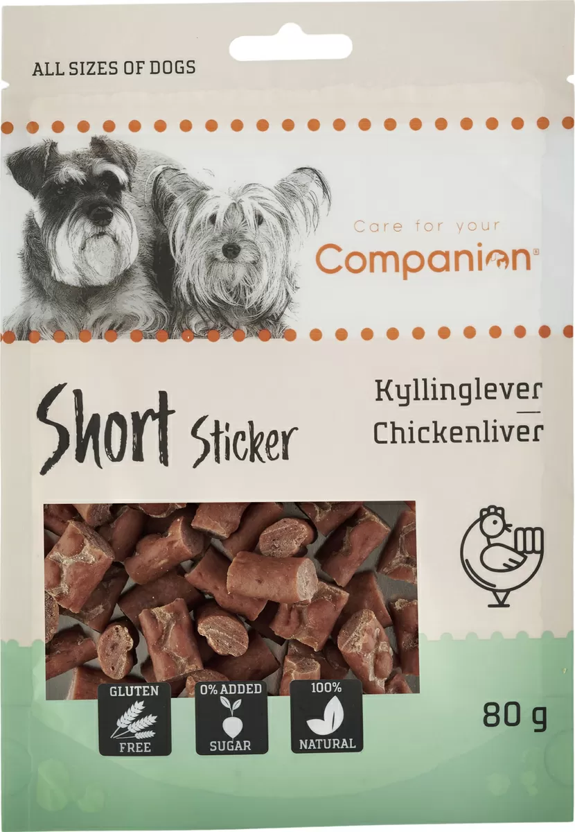 Companion Short Liver Sticker, godbidder m. lever - 80 g