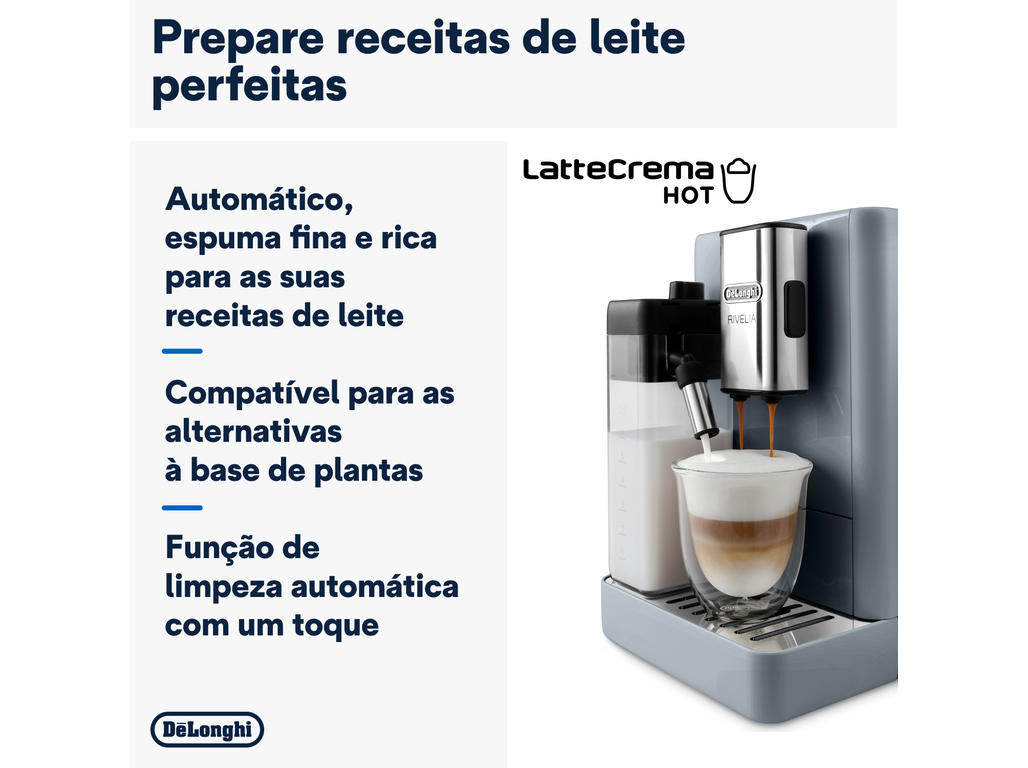 MÁQUINA DE CAFÉ AUTOMÁTICA DELONGHI RIVELIA LATTE CREMA EXAM440.55.G