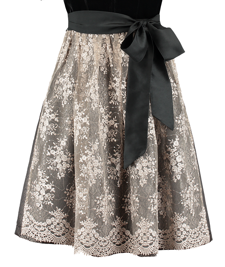Zwarte Dirndl Jurk Oktoberfest Dames Velvet