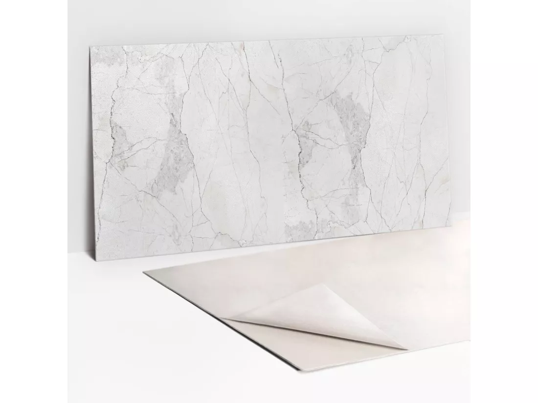 Panneaux muraux autocollants en vinyle imperméable - Marbre délicat 100 x 50 cm