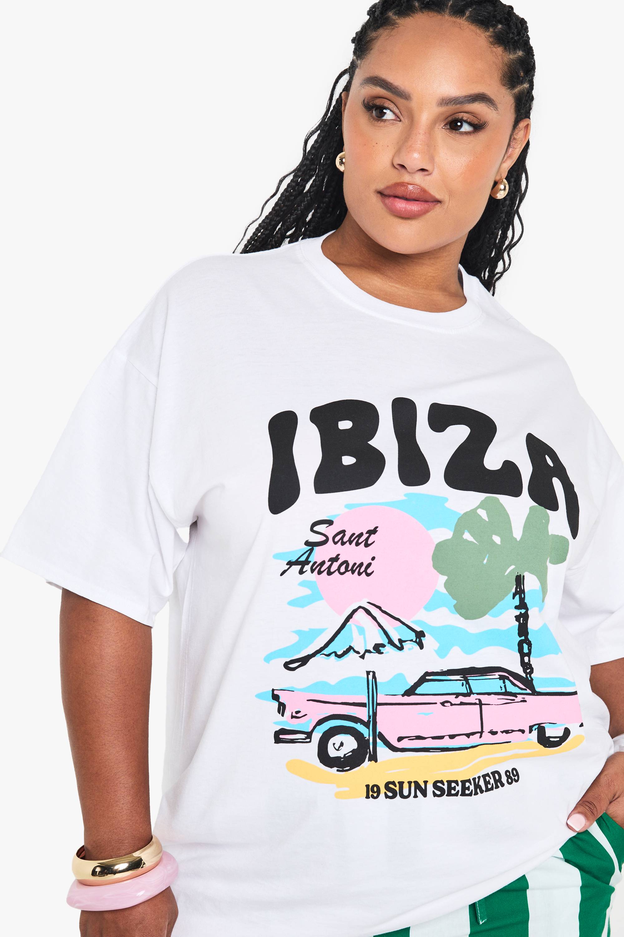 boohoo PLUS T-SHIRT OVERSIZED IBIZA