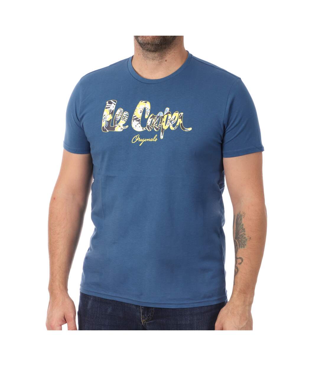 T-shirt Bleu Homme Lee Cooper Okil