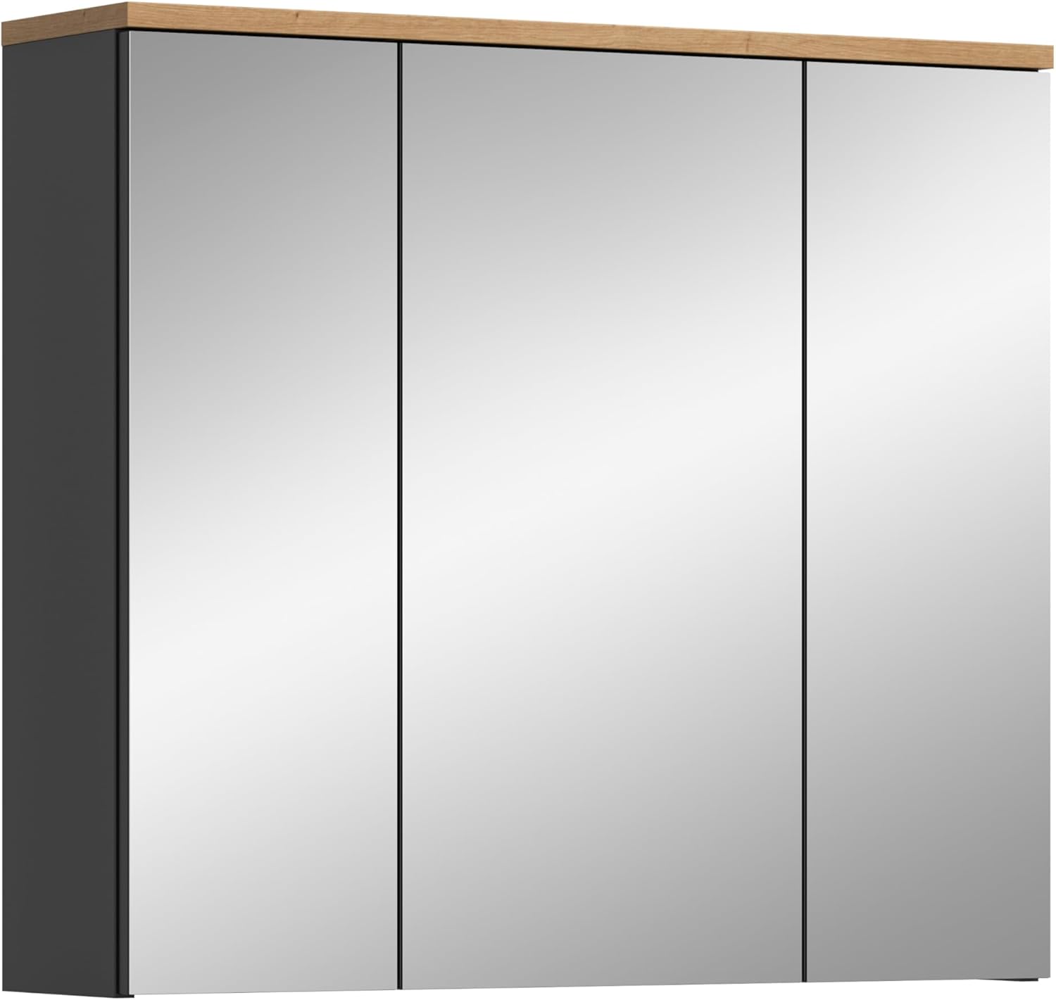 xonox.home Badezimmer Canu Spiegelschrank Badezimmerschrank Spiegel in Basalt grau Nb. /Artisan Eiche Nb., ca. 80x73x21 cm