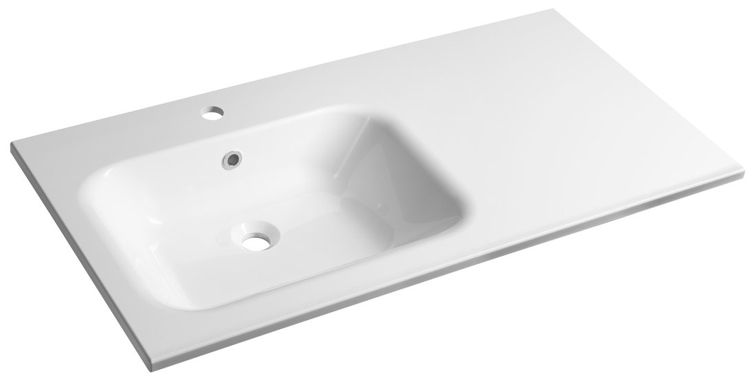Sapho Areca wastafel met kraangat links 100cm wit glans