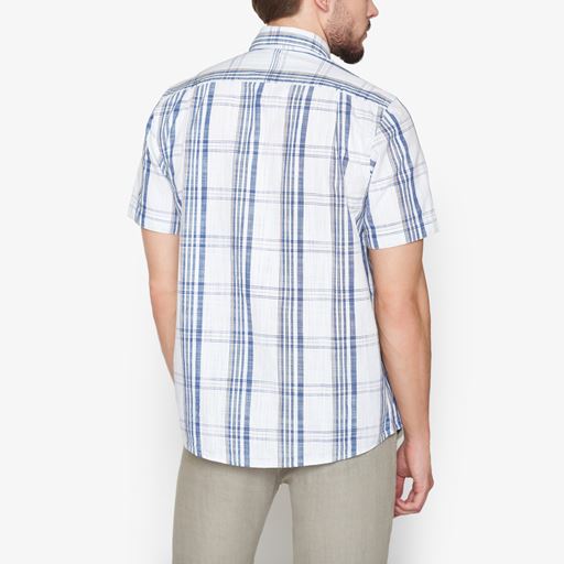 Signal Teis Check Slub Skjorte, Air Blue, XXL