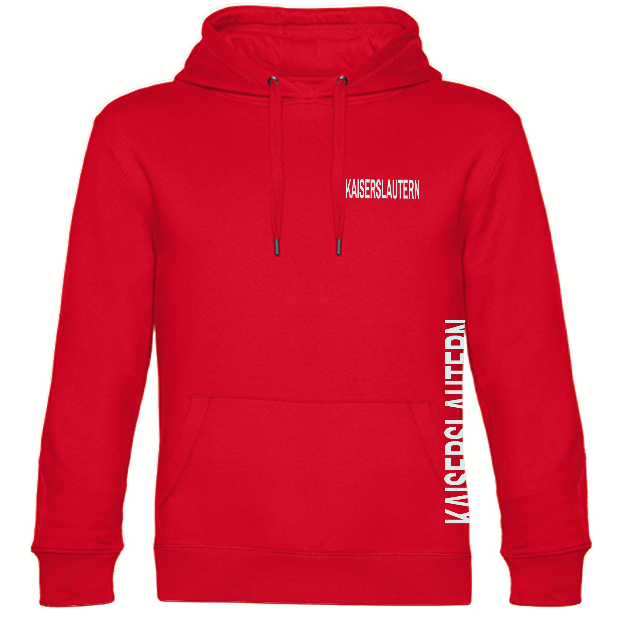 multifanshop® Kapuzen Sweatshirt - Kaiserslautern - Brust & Seite - Druck weiß