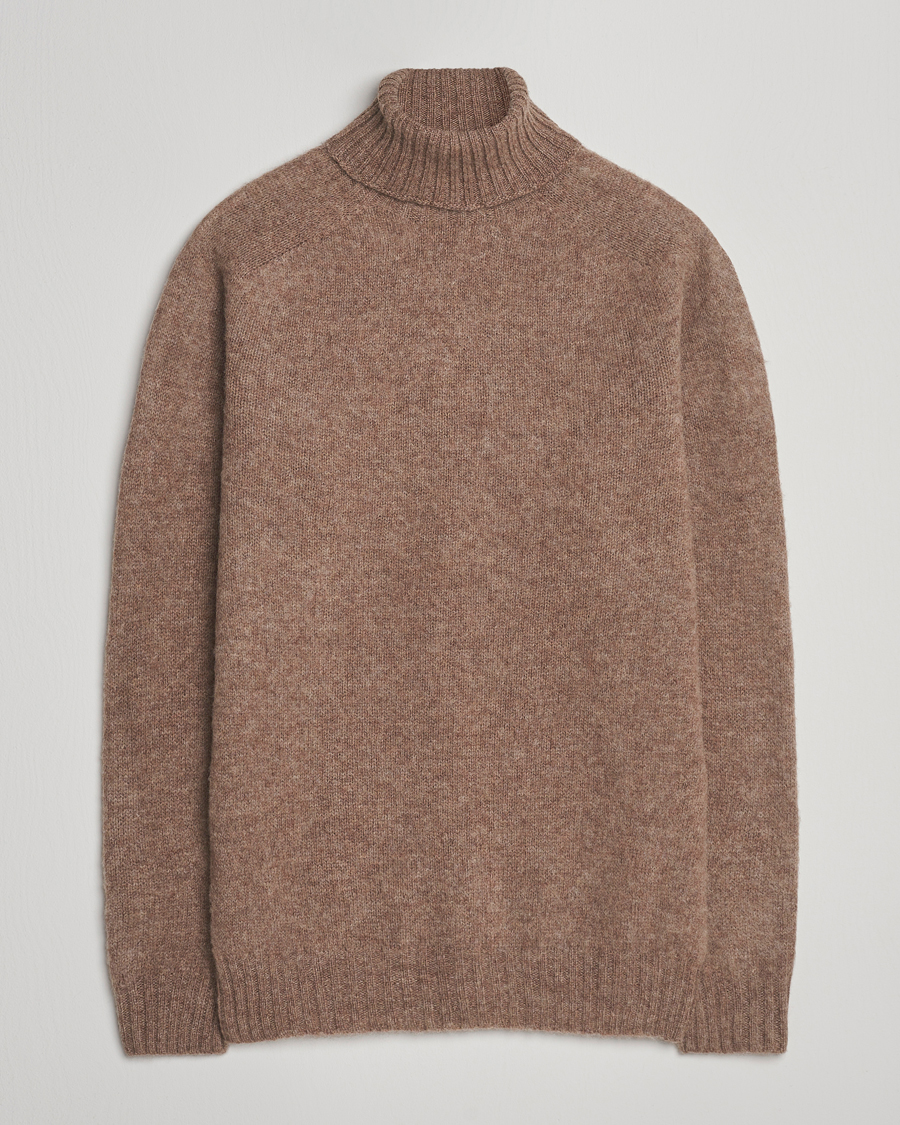 Harley Of Scotland Brushed Supersoft Lambswool Rollneck Tundra