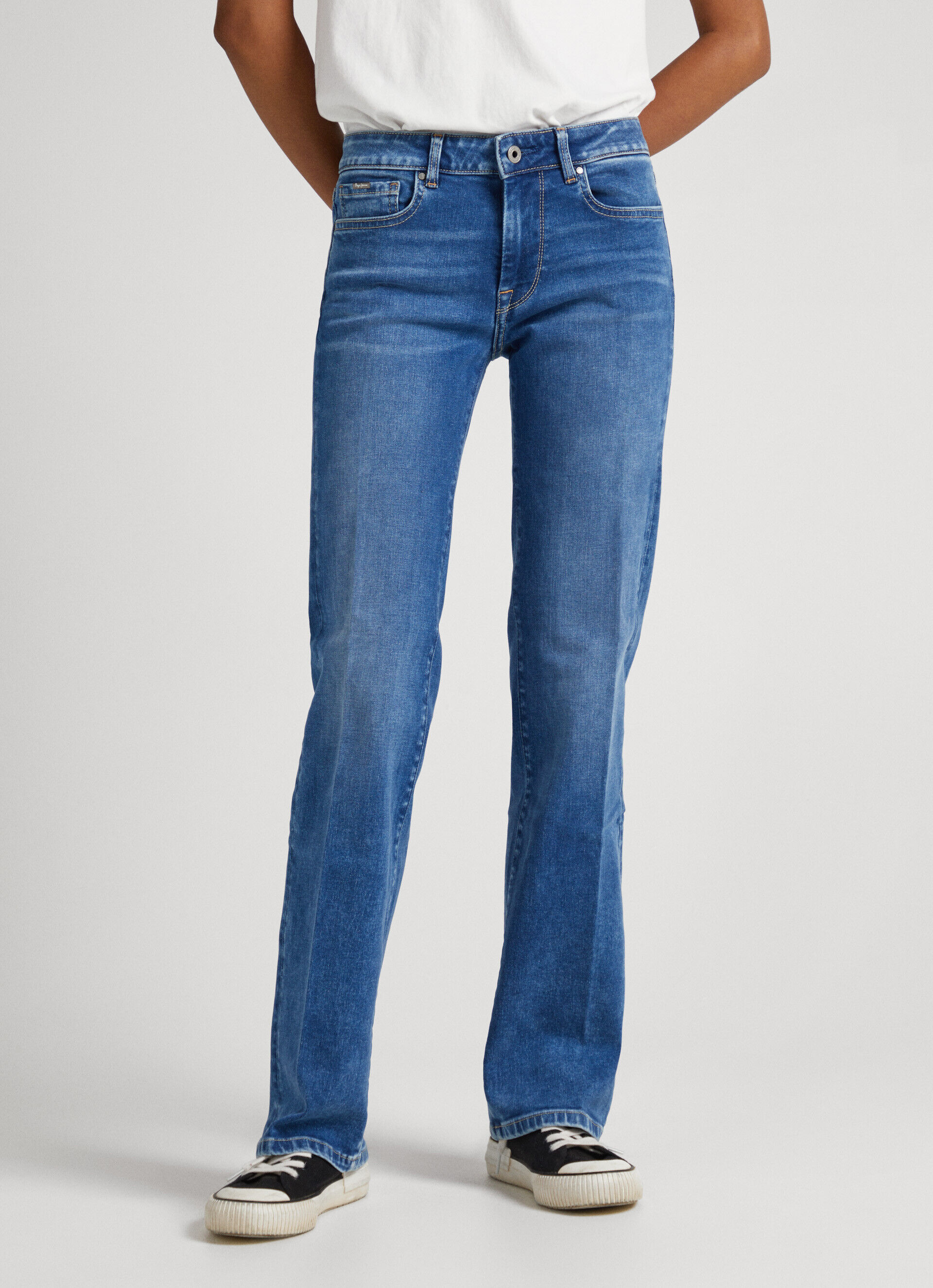 Calça jeans AUBREY FIT SLIM de cintura média - jeans
