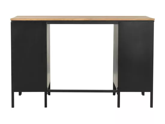 Bureau à double piédestal Bois de sapin et acier 120x50x76 cm