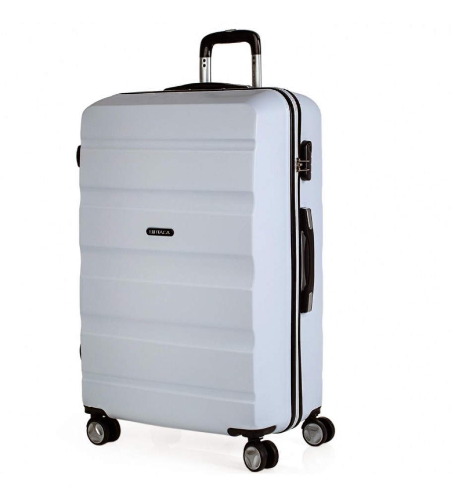 Mala rígida grande ITACA XL com 4 rodas T71670 branca - 77x48x29cm -
