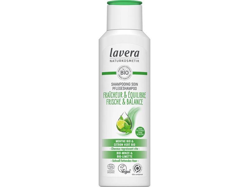 Lavera Shampoo Frische und Balance – fettendes Haar 250 ml Natürliches, intensives und reinigendes Haarshampoo