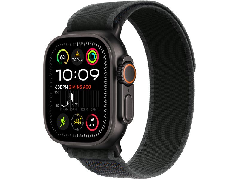 Apple Watch Ultra 2 Black Titanium Trail Loop Schwarz M/L Die robusteste und leistungsfähigste Apple Watch.