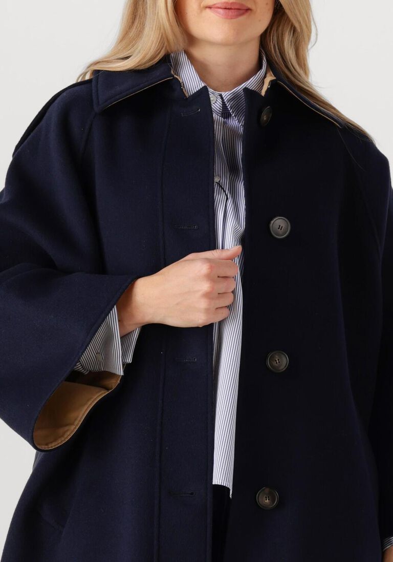 donkerblauwe max mara mantel rufo