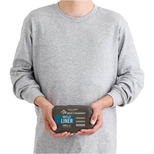 Drap sac de couchage SEA TO SUMMIT BREEZE SLEEPING BAG LINER MUMMY W/ DRAWCORD COMPACT BLUE