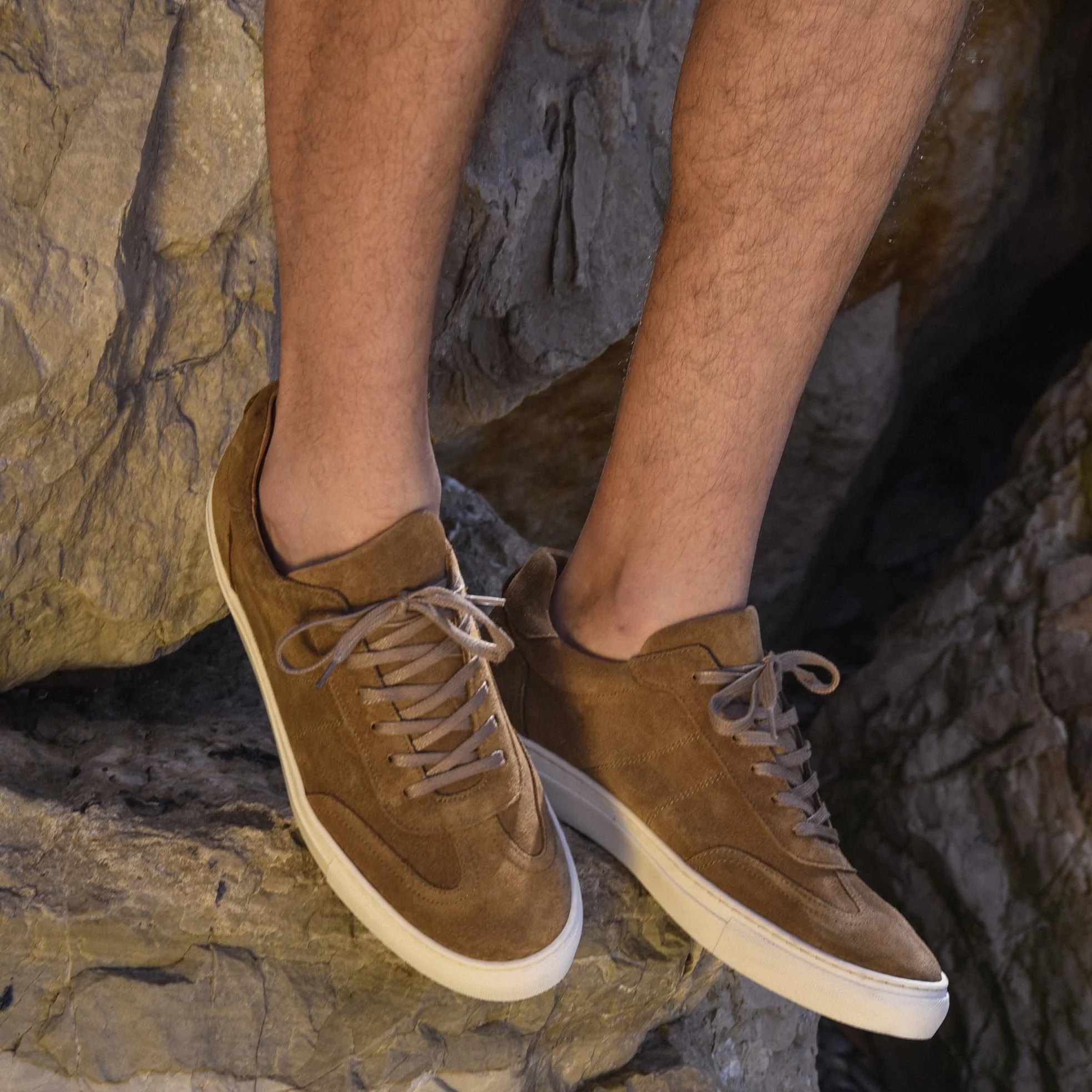 Kean-Sneakers / Basket en velours camel