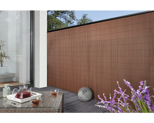 Konsta PVC Premium holle kamer privacyschermmat, 3 x 1,8 m, bruin