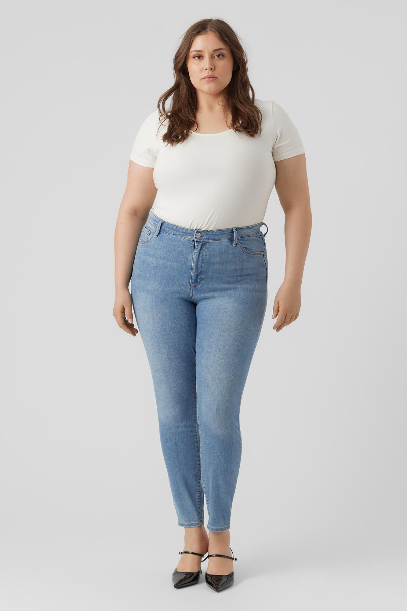 Calça jeans skinny plus size - Azul