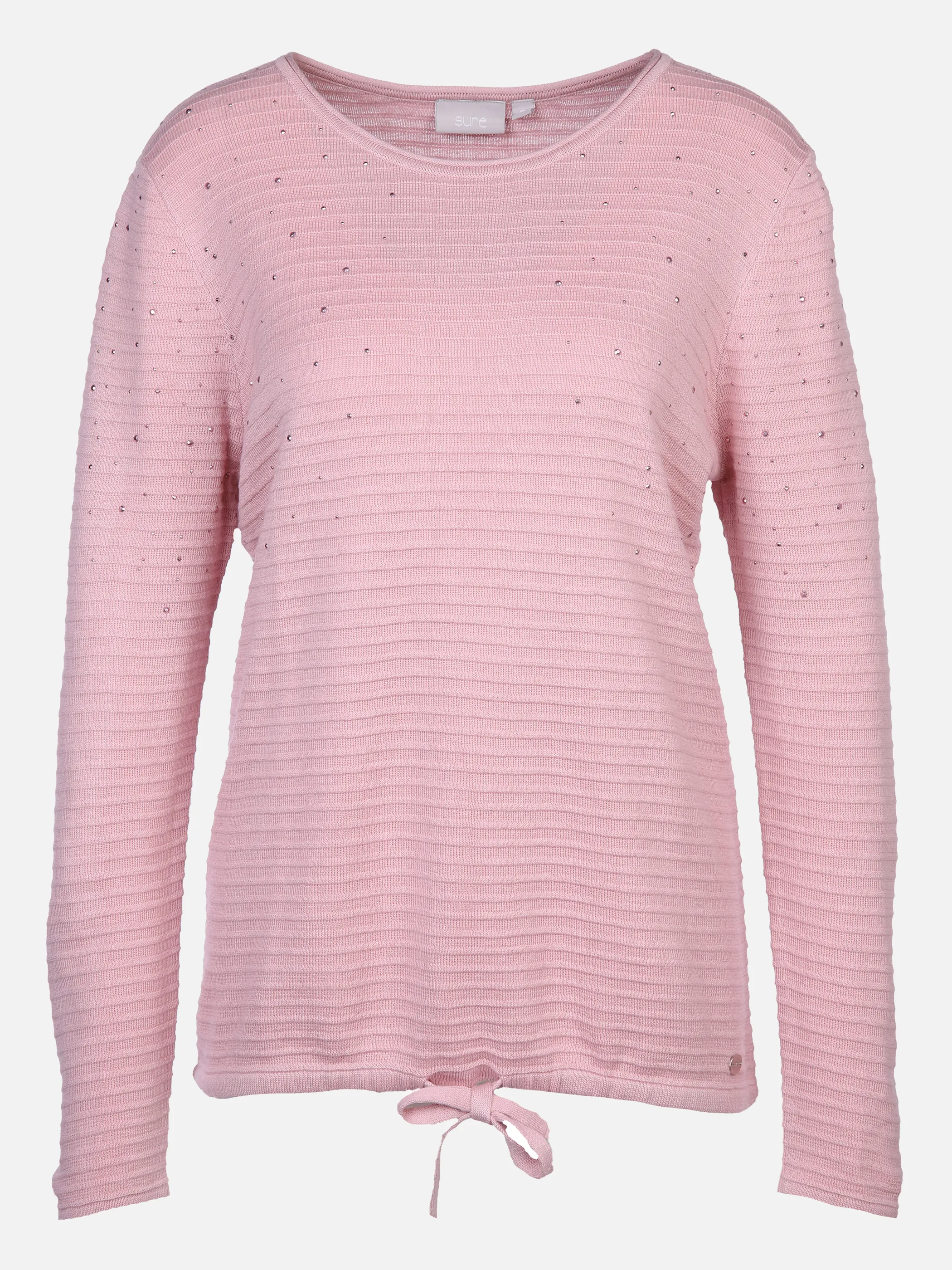 Damen Strickpullover mit Struktur und Glitzersteinen