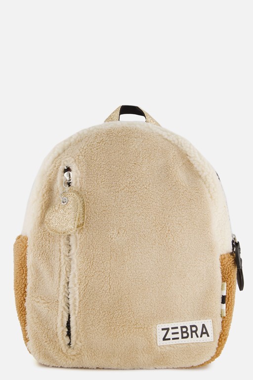 Zebra Teddy Rugzak beige Textiel