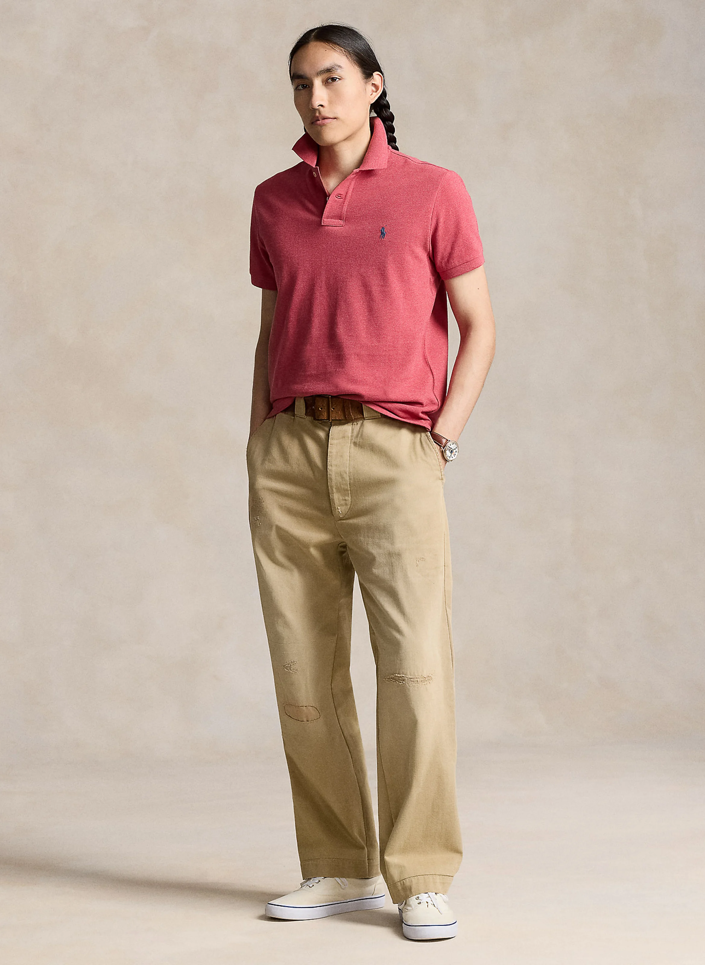 Polo slim-fit en coton | Rouge