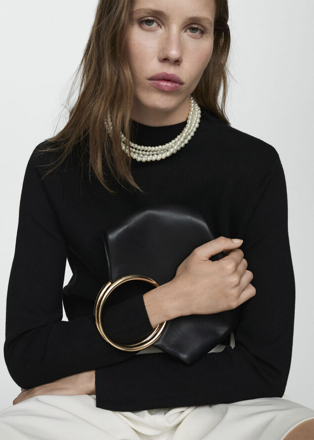 MANGO High collar sweater Black