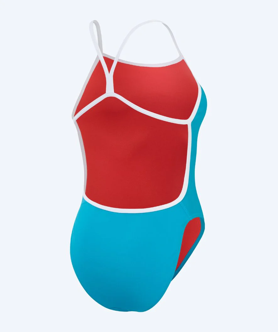 Speedo badedragt til damer - Solid V-Back - Blå/hvid