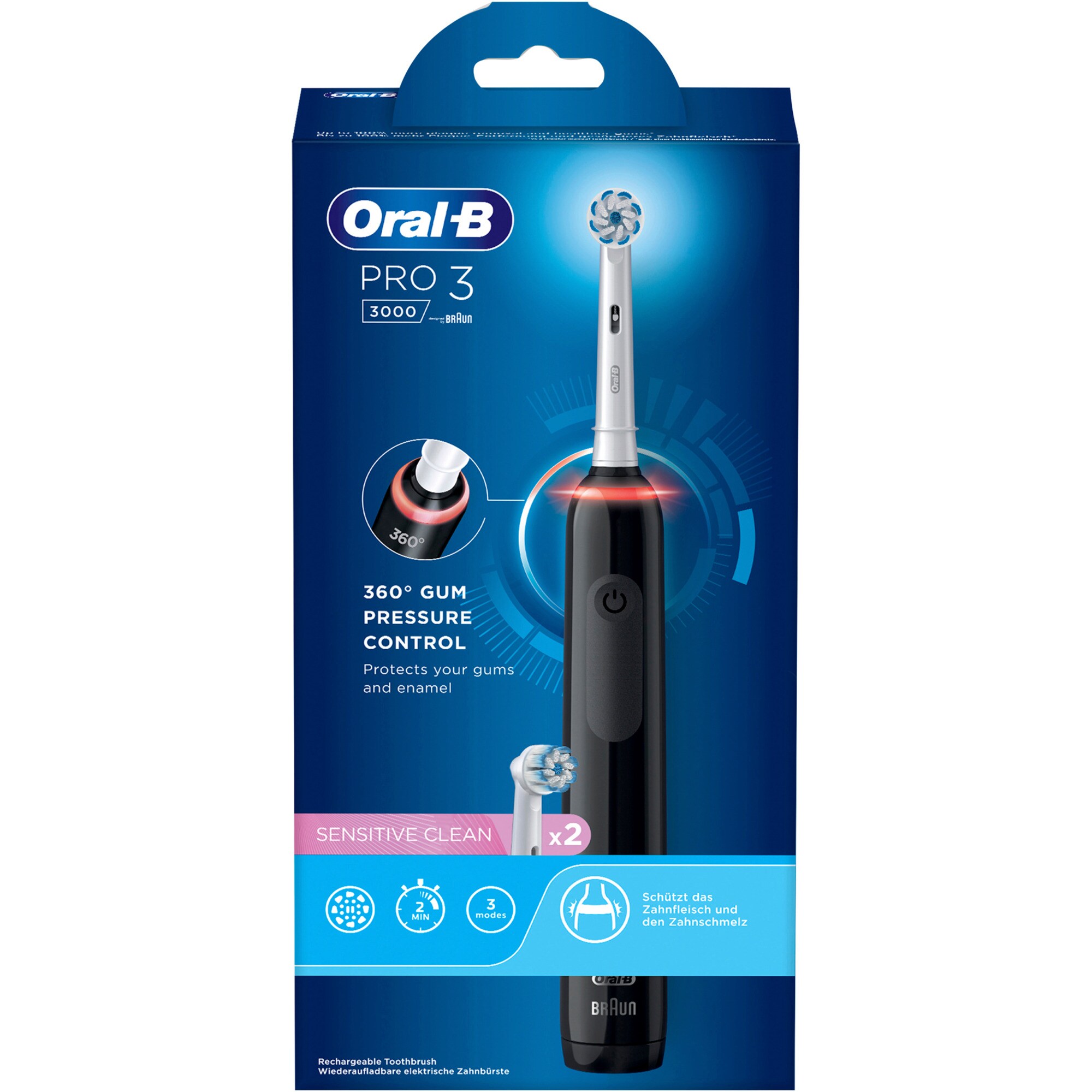 Braun Elektrische Zahnbürste Oral-B Pro 3 3000 Sensitive Clean