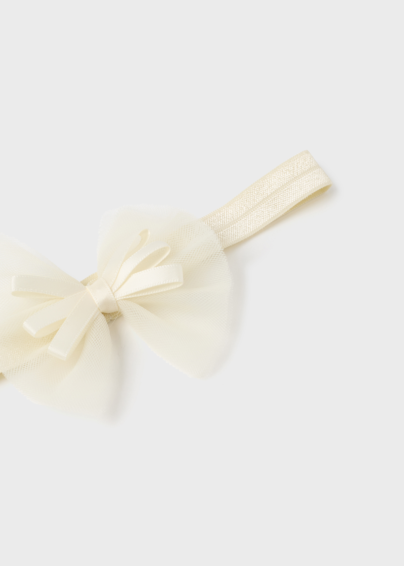 Faixa de cabelo elástica com laço de tule para bebê
