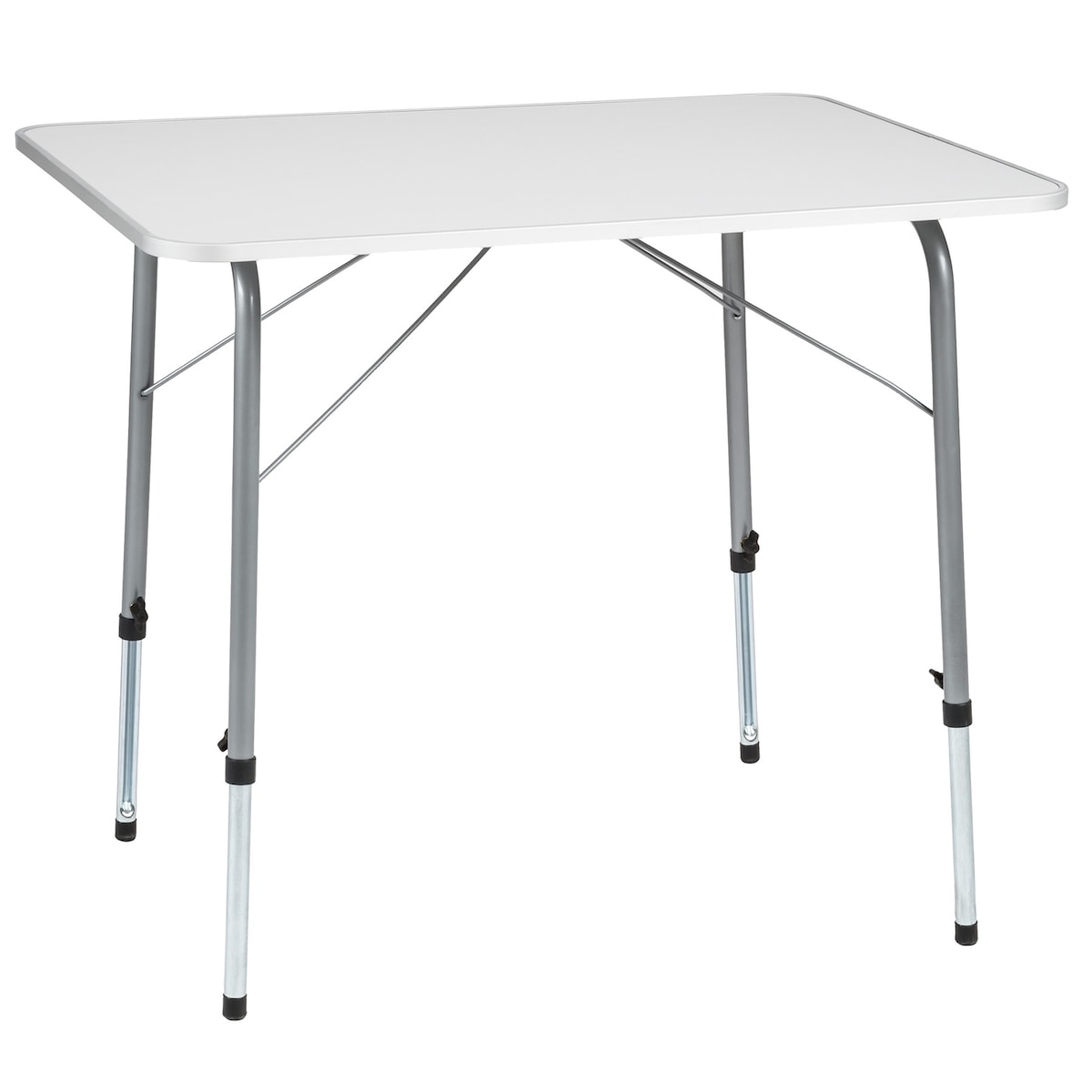 Campingbord - høydeinstallerbart bord 80x60x68 cm - grå