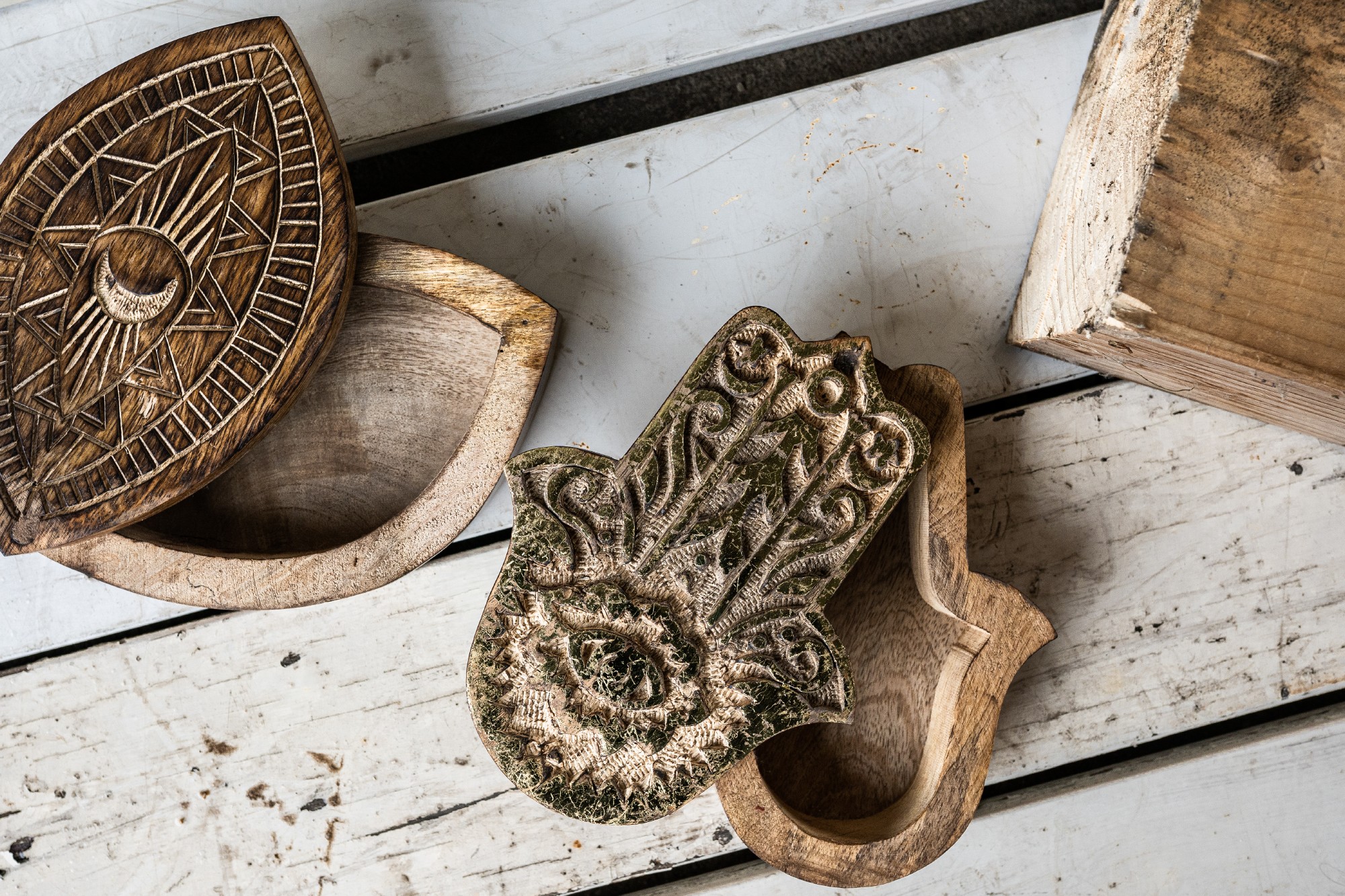 Box 'Auge' mit schwenkbarem Deckel, natur, B 21,5 cm, L 14 cm, H 6 cm von fischer's lagerhaus