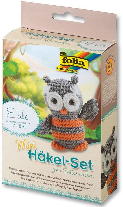 Mini-Häkelset EULE in grau