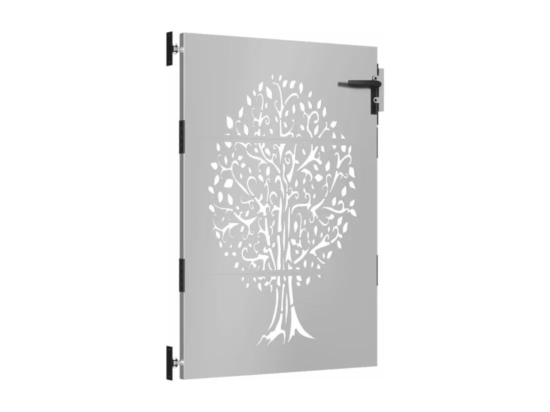 Portail de jardin 85x150 cm acier corten conception de l'arbre