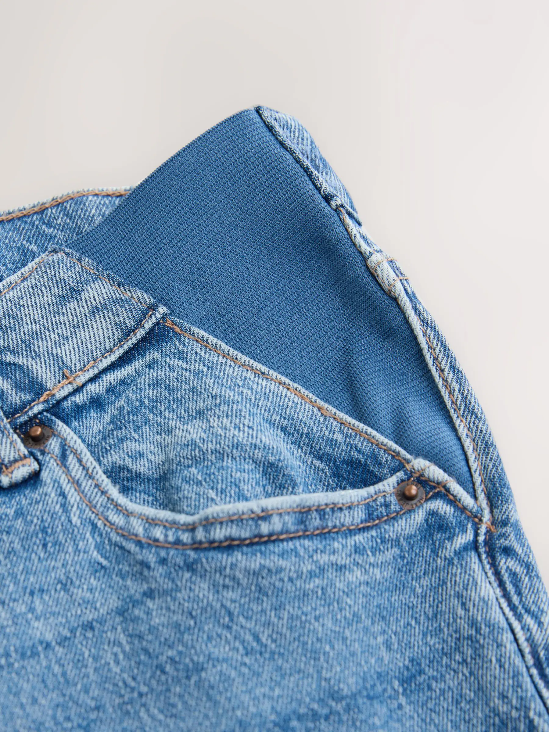 Middenblauw denim - Zwangerschapsjeans met rechte pijpen