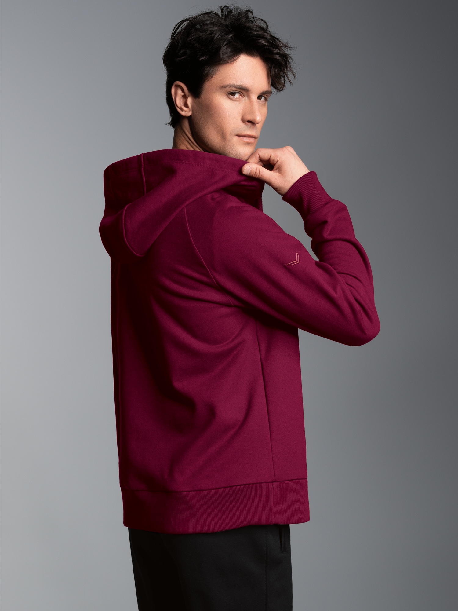 Sweatjacke mit KapuzeChianti-melange