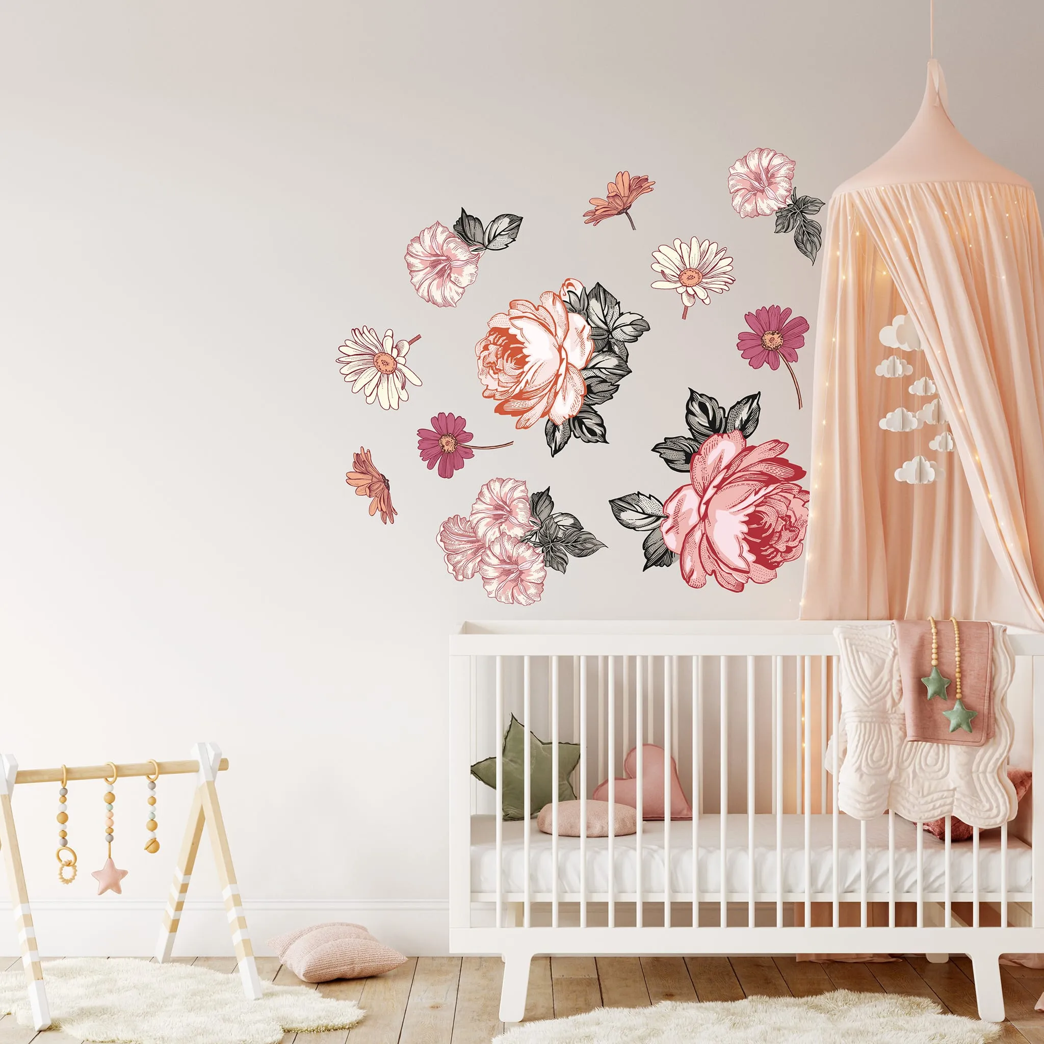 Origami Maison Autocollants muraux - Fleurs