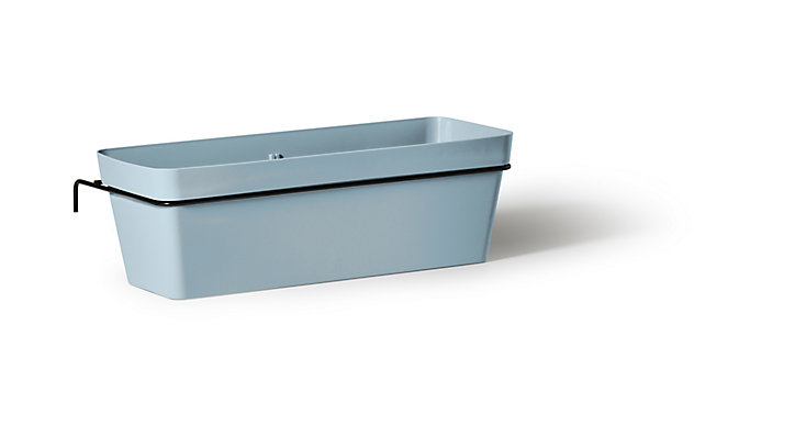 Jardinière plastique Jardifer Cleo bleu horizon 50 x 19 x h.16 cm + support