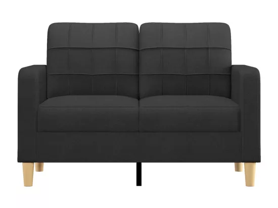 Canapé à 2 places Noir 120 cm Tissu