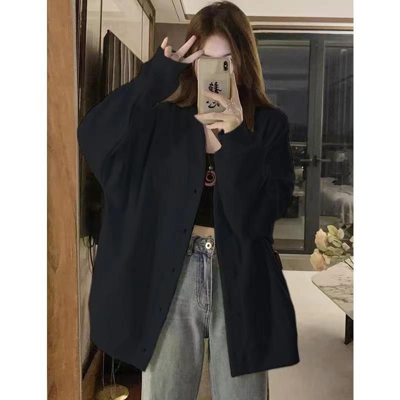 Dovitade - V-hals effen oversized bomberjack
